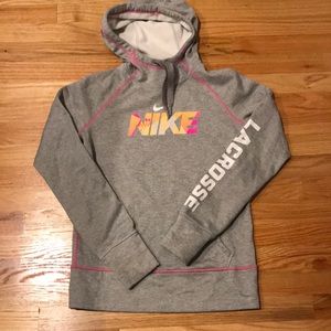 Nike Gray Thermafit Womens S Gray LACROSSE Hoodie Sweatshirt